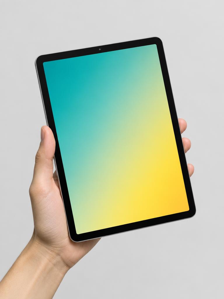 Hand holding tablet